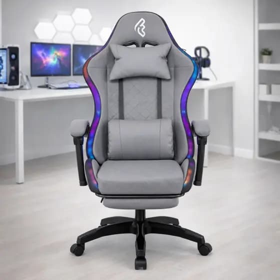 Cadeira Gamer e Escritório Ergonômica Ragnar Com Led RGB Ajustável Preta e Branca
