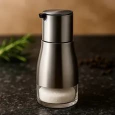 Porta Tempero de Vidro 320ml com Tampa Inox Bico Dosador Retrátil Pote Saleiro Pimenteiro Cozinha