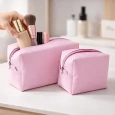 Necessaire Feminina Dupla Grande e Pequena Organizadora de Maquiagem
