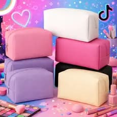 Kit 10 Bolsa Porta Maquiagem Necessaire Lisas Uso Diário ou Revenda Lindas