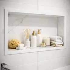 Nicho Calacata Porcelanato EXCLUSIVO 60 x 30 Embutido - Banheiro Lavabo Cozinha Lavanderia