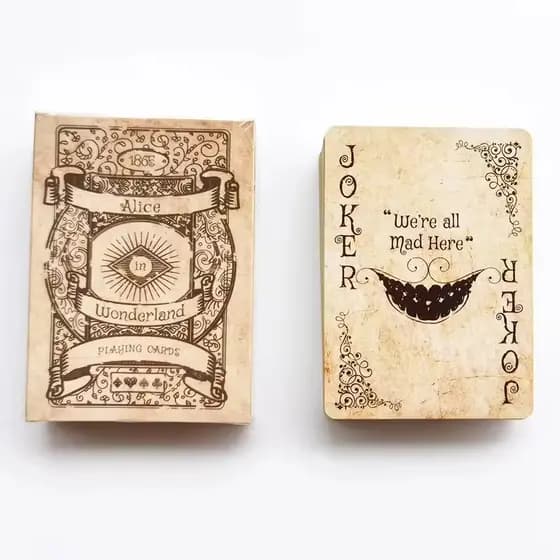 ORIGINAL Baralho Vintage Alice no País das Maravilhas Poker 54 Cartas Retrô Alice in Wonderland