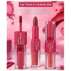 Batom Duo Lip Twice Ruby Rose Batom Líquido Batom em Bala Super Cremoso