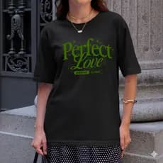 Camista Feminina T-shirt Confort ''PERFECT LOVE''Alta Qualidade Premium Fio 30.1 Envio Rapido - 960
