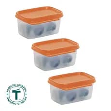 Kit com 3 Potes Herméticos Tupperware Basic Line Transparente 160ml