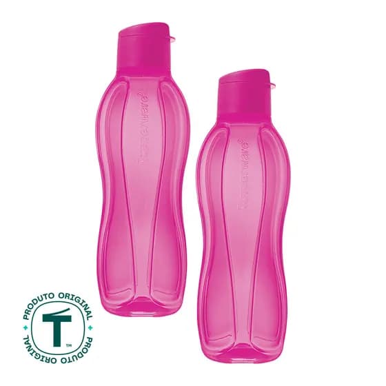 Kit 2 Garrafas de Água Tupperware Eco Tupper Pink 1L