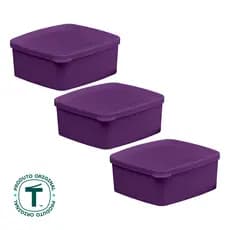 Kit 3 Potes Herméticos Tupperware Jeitosinho Ametista 400ml