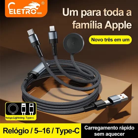 cabo relógio smartwatch linha de dados 5 em 1 Carregador Relógio Magnético Por Indução USB/Type-C Lightning Carregamento