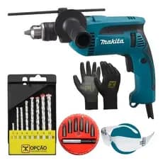 Furadeira Impacto Profissional 1/2 760w Makita Hp1640 + Kit