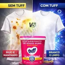 Percarbonato de Sódio Puro Tuff Oxi Power Tira Manchas 1kg Alvejante Sem Cloro