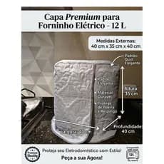Capa Protetora para Air Fryer 12 Litros - Modelo Forninho 100% Poliéster - Lançamento Airfryer