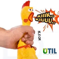 Frango de Plástico Brinquedo Galinha para Cachorro Pet Mordedor com Apito Som Grito