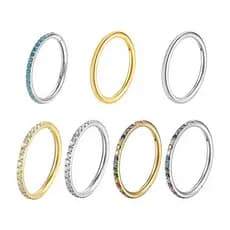 Piercing Argola Clik Titânio  Cirúrgico Zircônia Cravejada | Septril, Rook, Conch, Nariz Piercing Daith Orelha
