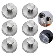 Kit Gancho de Ventosa Prata Ultra Forte Para Banheiro Cozinha Lavanderia e Organização Moderna