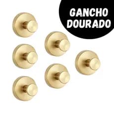 Gancho de Ventosa Dourado Premium Sem Furo Alta Fixação Resistente à Água Para Banheiro Luxo