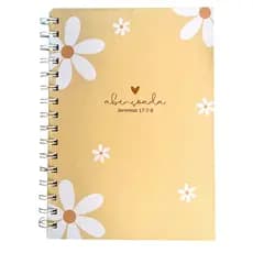 Caderno Escrita Floral A5 Papel off set 75g Capa Dura Agenda Anotações Oração Presente Dia das Mulheres Mãe
