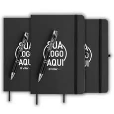 Kit 3 ou 10 Executivo Corporativo Moleskine A5 Caneta de Metal Personalizado