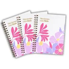 Kit 3 Cadernos Devocional Tempo Com Deus Capa Dura A5 Estudo Diário Bíblia Anotações