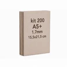 Kit 200 Holler Capa Dura Cartonagem Papelão Encadernação A5+ 1.7mm