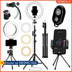 Kit 2 High Light Ringlingth Led Profissional Controle Bluetooth Selfie Ring Ligth