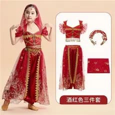 Trajes infantis dia das crianças trajes de dança indiana trajes de desempenho das crianças princesa jasmim estilo terno