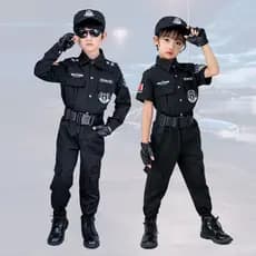 Halloween crianças policial traje polícia menino SWAT campo forças especiais terno jardim de infância Role-Playing traje