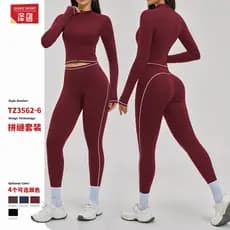 Contraste cor Yoga terno nu zíper jaqueta à prova de vento ao ar livre correndo Fitness Wear 3562