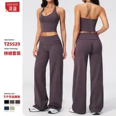 Halter apertado bonito volta terno esportivo Fitness Flip cintura lazer correndo Yoga terno 5529