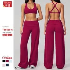 Moda verão Casual linda volta Yoga terno All-Match de secagem rápida Fitness esportes terno feminino 5558