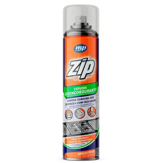 Espuma Desengordurante Zip Limpeza Pesada 500ml Remove Gordura de Fogão Air Fryer Coifa e Forno Churrasqueira Inox