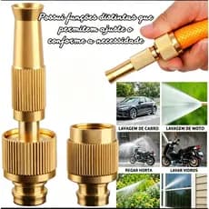 Pistola Spray De Água De Alta Pressão Com Ponta De Cobre Mangueira Bocal De Bronze