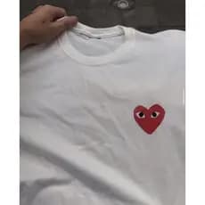 Camiseta Oversized Masculina Feminina T-shirt 100% algodão Play Comme des garçons CDG