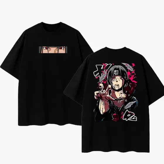 Camiseta Itachi Uchiha Naruto Unissex Oversized Streetwear Estilo Sem Gênero Verão Novo