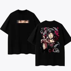 Camiseta Itachi Uchiha Naruto Unissex Oversized Streetwear Estilo Sem Gênero Verão Novo