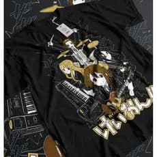 2026 Camiseta Masculina e Feminina K-On Série De Música De Desenho Animado De Anime Japonês