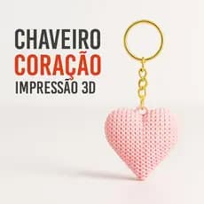 Chaveiro Coração 3D Textura Crochê - Pingente Mochila e Estojo - Aesthetic Coquette