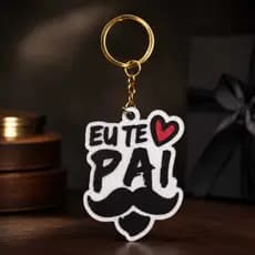 Chaveiro Dia dos Pais Eu Te Pai 3D Presente Criativo Para Pai Lembrancinha Com Argola Dourada