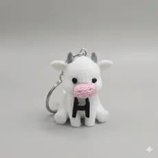 Chaveiro Vaca H - Meme das 8 Vaquinhas - Viral TikTok | Textura Tricô 3D | Presente Engraçado