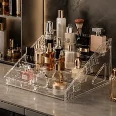 Expositor Organizador Esmalte Unhas Maquiagem Acrílico Transparente Multicamadas Plástico Manicure