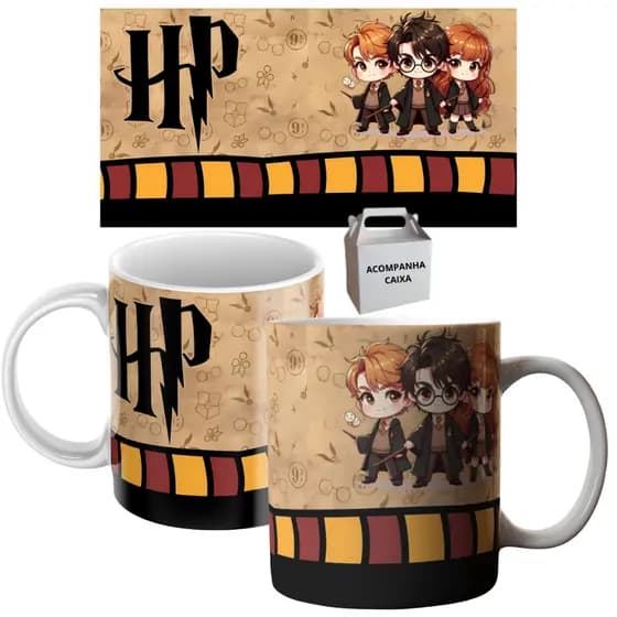 Caneca Personalizada Harry Potter HP Porcelana Café 325 ml