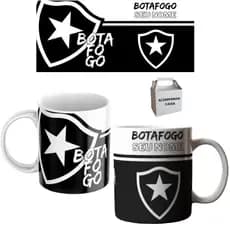 Caneca Personalizada Botafogo Seu Nome Porcelana 325ml