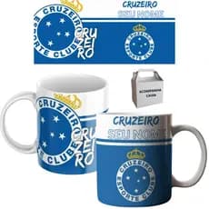 Caneca Personalizada Cruzeiro Raposa Seu Nome Porcelana 325ml