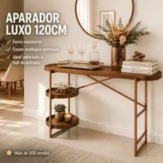 Aparador Luxo Multiuso Para Sala de Estar 120cm Couro Hall de entrada