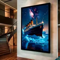 Quadro Decorativo Titanic Navio Quadros decorativos modernos 1 peça mdf 3mm Placas decorativas