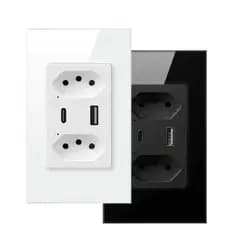 Tomada Dupla Inteligente Wi-Fi - 10A USB-C Alexa SmartLife Controle Remoto via APP Voz