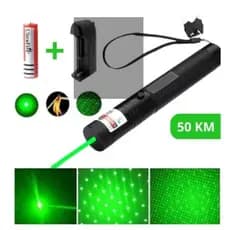 Caneta Laser Pointer Verde com Bateria Recarregável Chave de Segurança 303