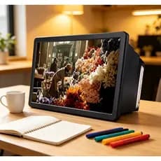 Suporte de mesa para celular com lupa para tela Ampliador Universal Portátil 3D /F2