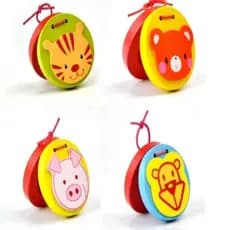 1 Pçs Instrumento Musical De Madeira Dos Desenhos Animados Redondo Animal Castanholas Iluminação Das Crianças Quebra-Cab