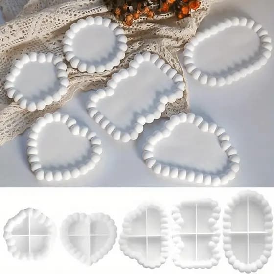 Molde Silicone Bandeja com Bolhas, DIY para Resina, Gesso e Cimento, Fundição de Presentes