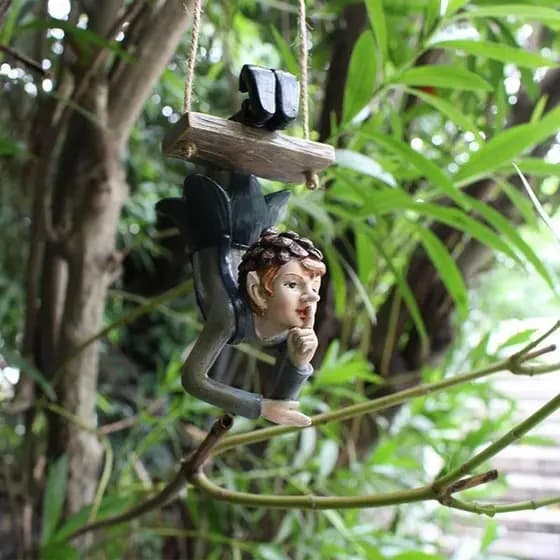 Moda Criativa Jardim Pendurado Ornamentos De Elfo Decoração Para Casa Estatueta Pátio Cerca Quintal Árvore Acessórios Do